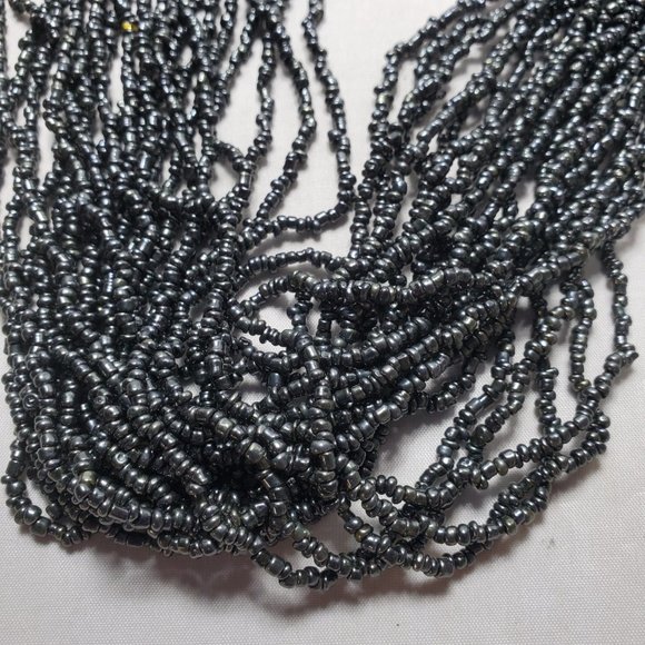 Signature black seed bead multi strand necklace 20 strand - Picture 6 of 6